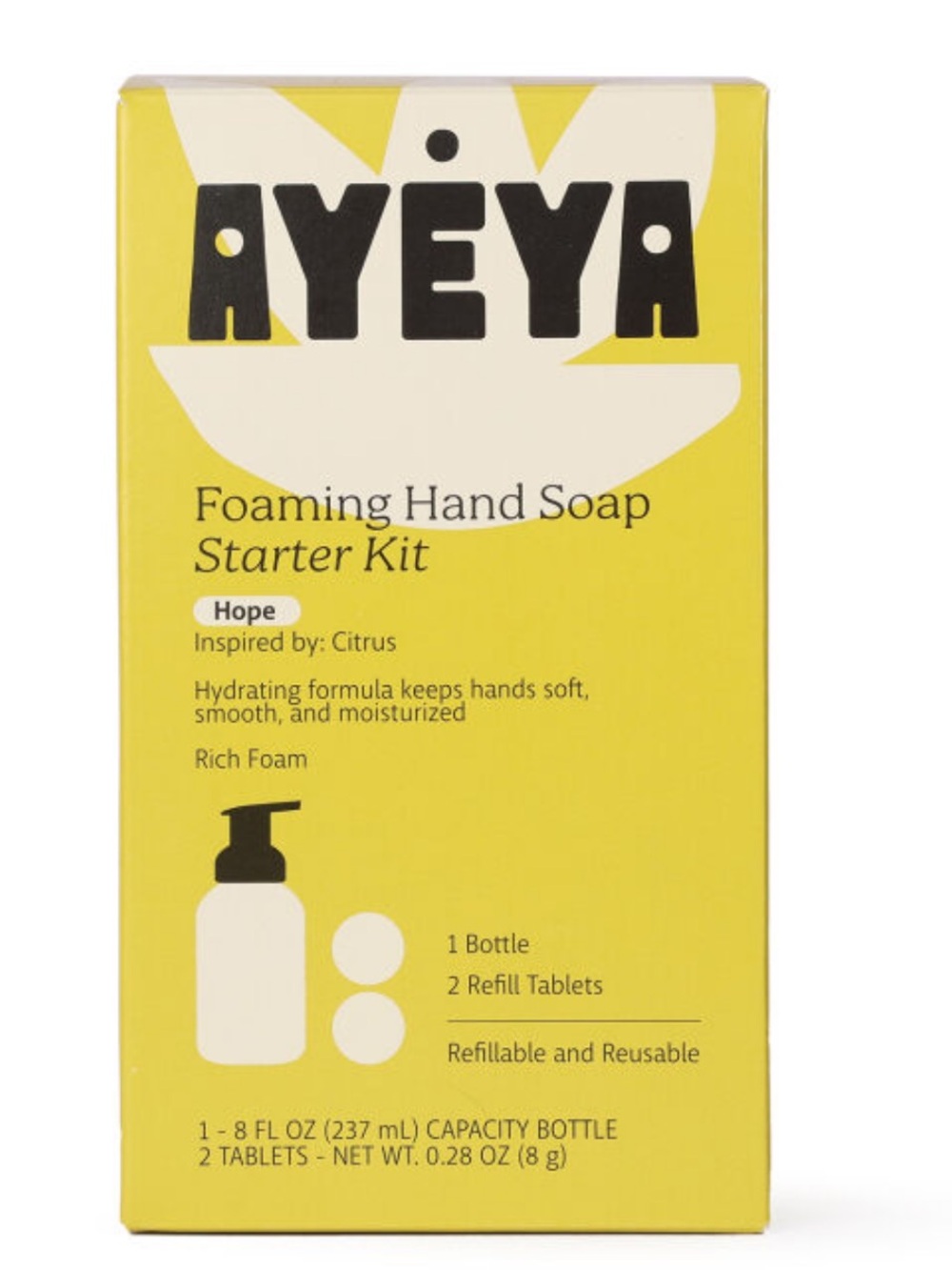 New Ayeya Foaming Hand Soap Starter Kit - Yellow (Hope)